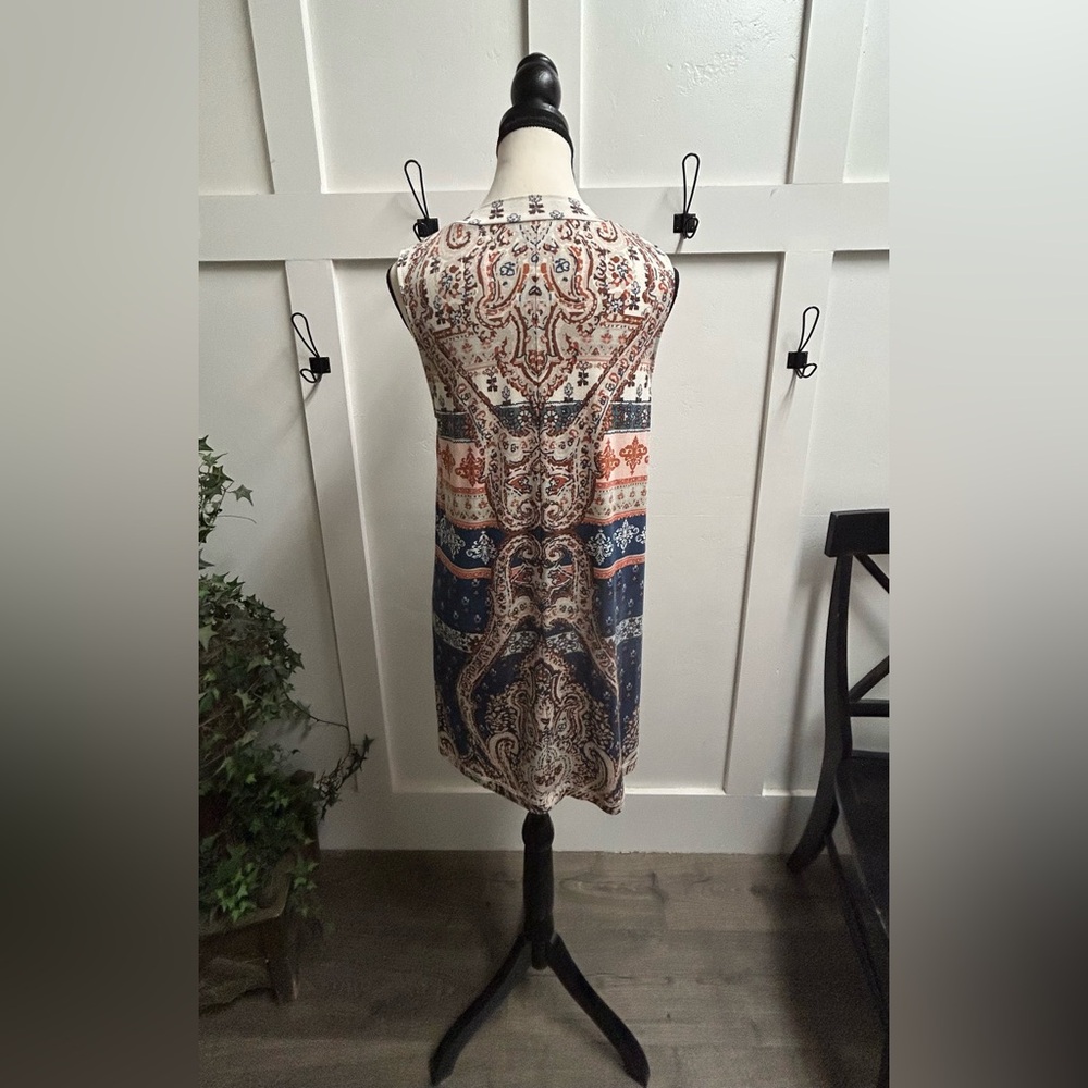 O’Neill Women’s Sleeveless Boho Print Dress Blue Orange Paisley Size M - Picture 3 of 4